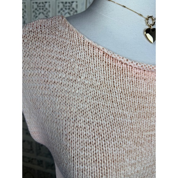 Eileen Fisher Light Peach Open Knit Sleeveless Top XS Capsule Coastal Layered - Picture 6 of 7